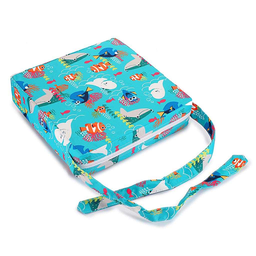 Sumnacon Chair Increasing Cushion - Baby Toddler Kids Infant Portable Dismountable Highchair Booster Cushion Washable Thick Chair Seat Cloth Straps,Fish