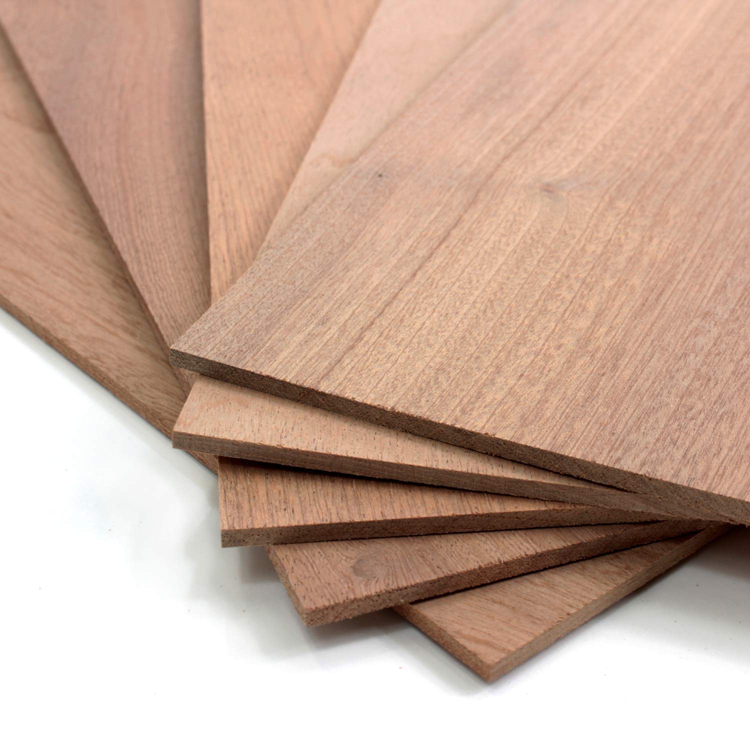 wodewa Set di 10 impiallacciature in legno di mogano, 4 mm, 60 x 14 cm, per bricolage e modellismo