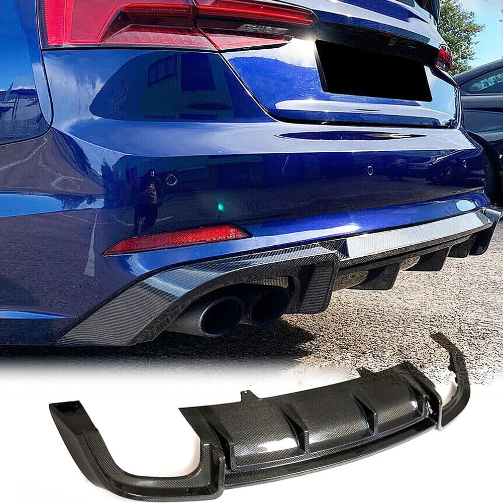 Carbon Fiber Rear Bumper Diffuser Fits for Audi S5 A5 B9 Sline Coupe Convertible Sportback 2Door 4Door 2017 2018 2019 Lower Bumper Lip Spoiler Body Kit Factory Outlet