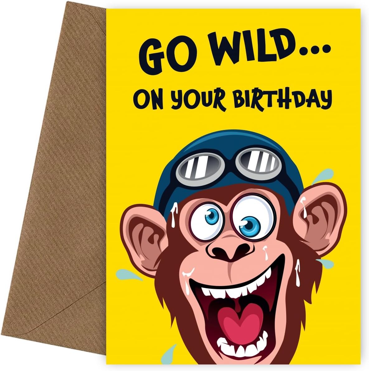 Funny Birthday Card for Boys and Girls - Go Wild! for son, nephew, great grandson or brother. Happy Birthday Card for 6 Year Old Boy 7 8 9 10 (7th 8th 9th 10th Bday)