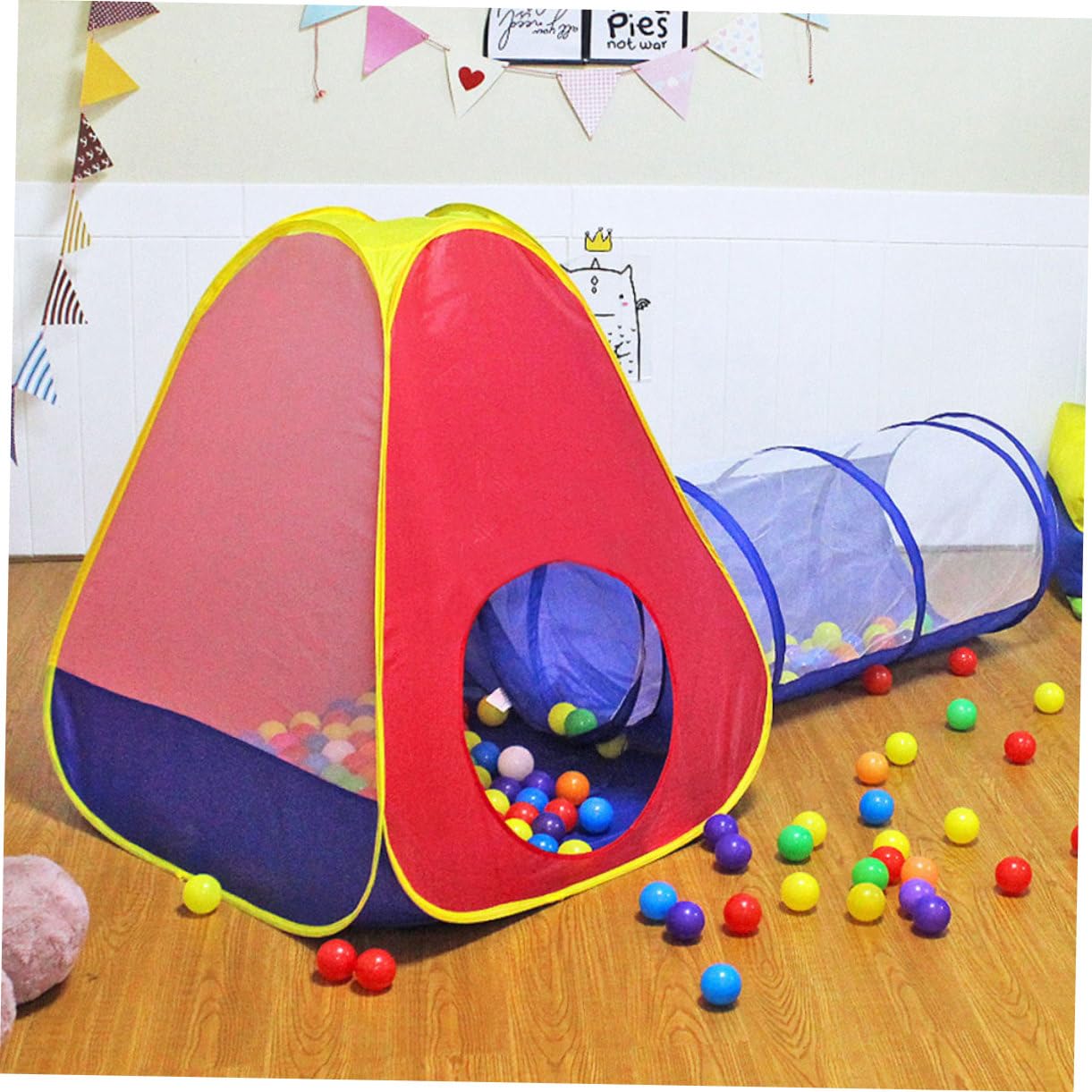 Tienda de Campaña Tipo Túnel para Niños de Poliéster, 2 Piezas