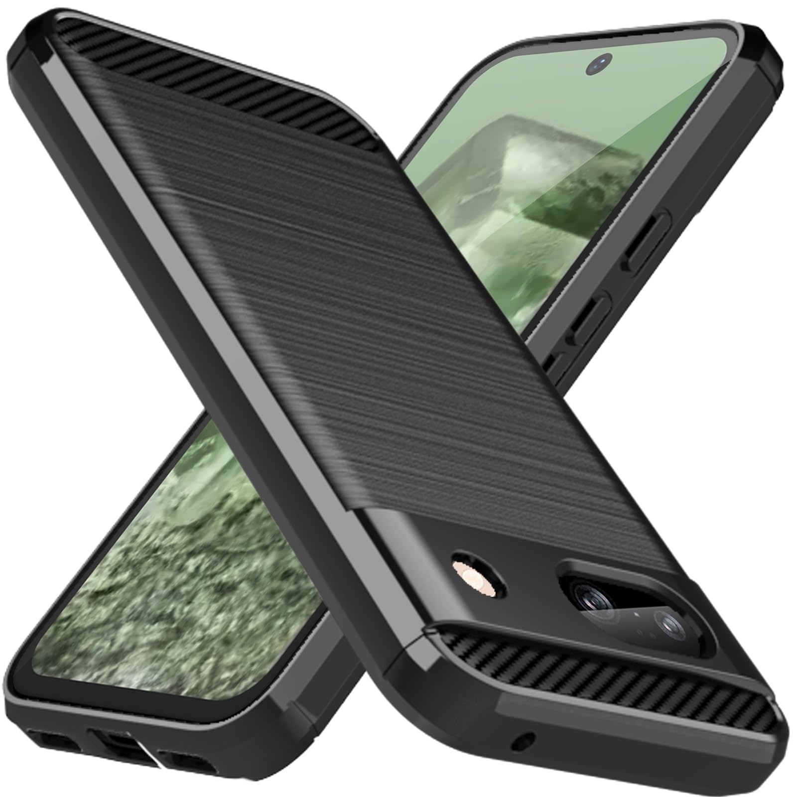 for Google Pixel 8A Case: Google 8A Case Anti-Slip Protector Shock-Absorption Flexible TPU Rubber Protective for Google Pi...