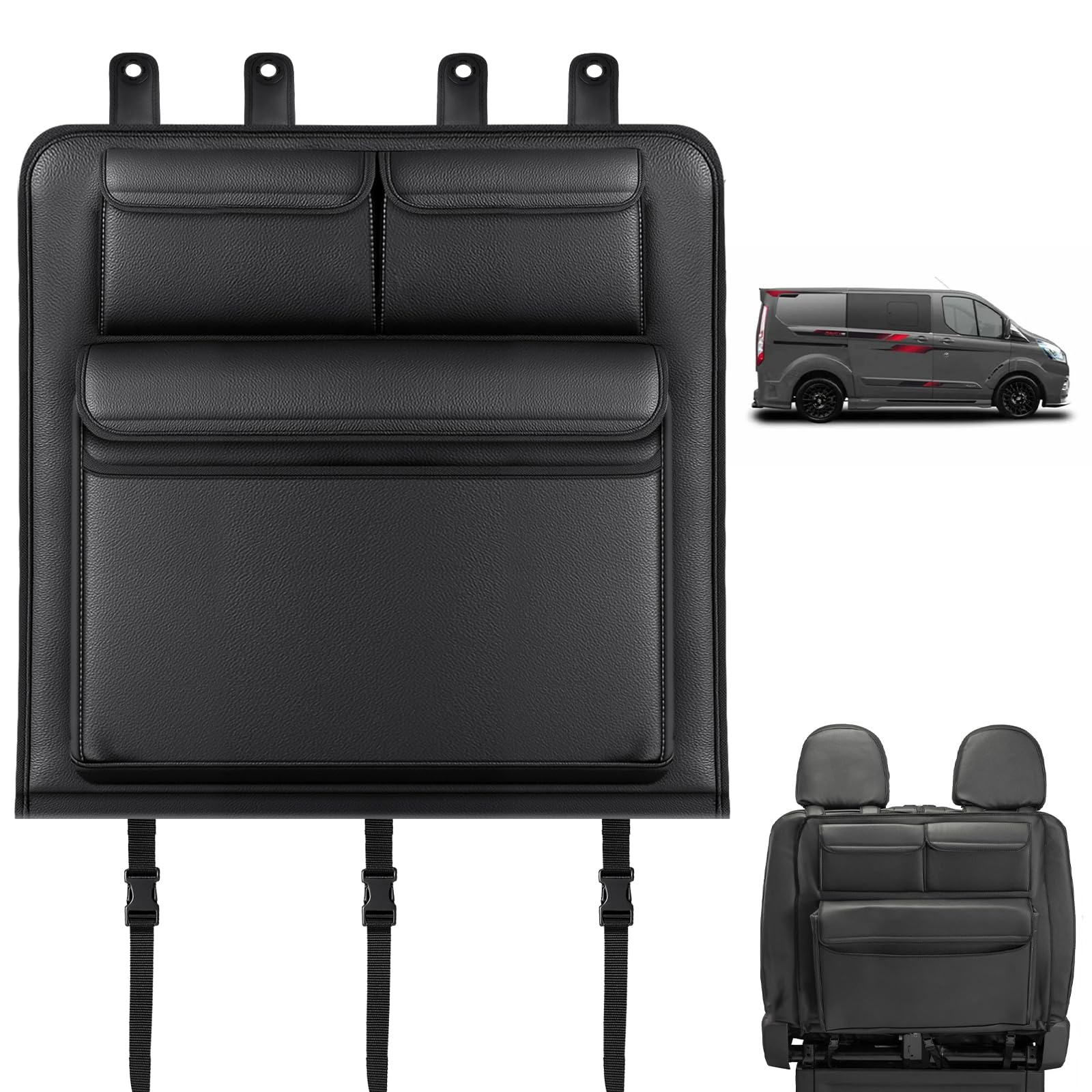 Organizador de Espacio para Asiento Delantero para Ford Transit Custom | Opaltool Organizador para Dos Asientos con Bolsillo Aislante Para Mantener Frío et Calor