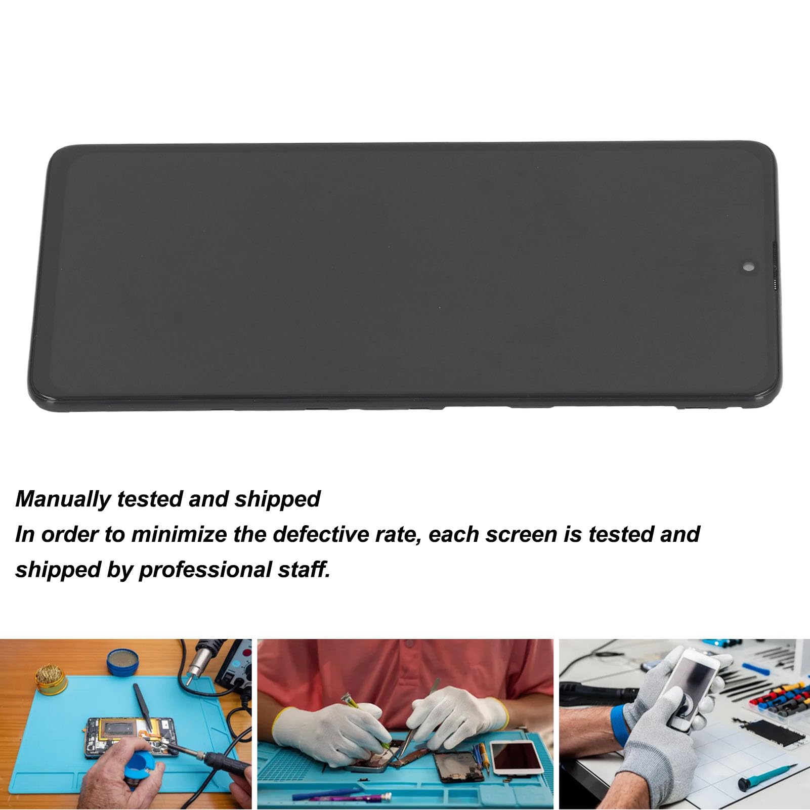 Gugxiom Reemplazo de Pantalla OLED para A71, Pantalla Táctil LCD AMOLED para A71 A715, Kits de Reparación de Ensamblaje de Digitalizador con Huella Digital, Probado Antes