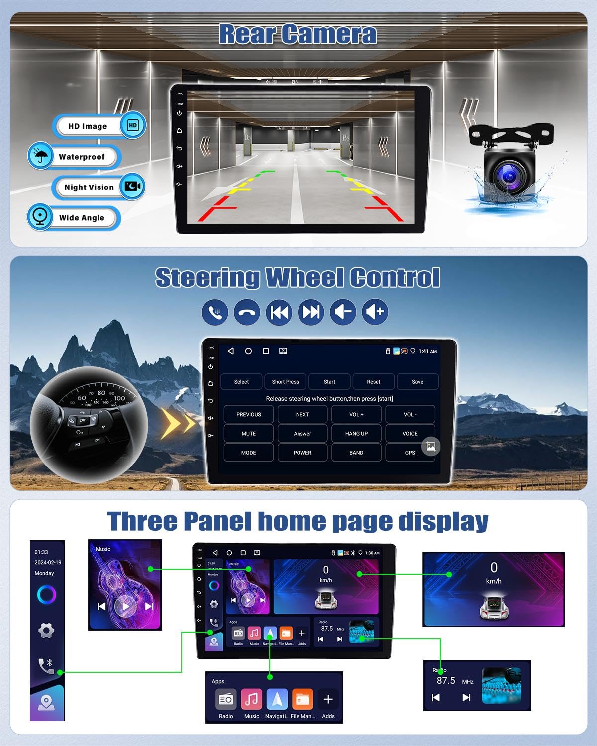 CAMECHO [4+64 GB] Android 15 – odtwarzacz samochodowy z CarPlay dla Renault Trafic III (2014–2021) i Opel Vivaro B (2014–2018) 9″ ekran dotykowy nawigacja CarPlay Android Auto Bluetooth WiFi FM/RDS