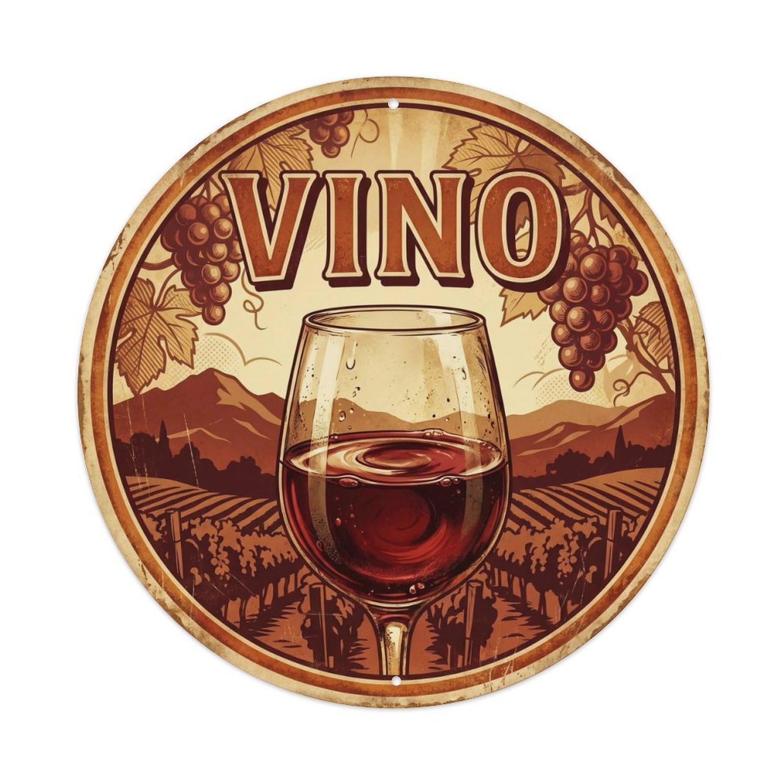Este 8X8inch Style Wine Cellar Vineyard Cuisine Culture Roadside Diner Metal Tin Sign