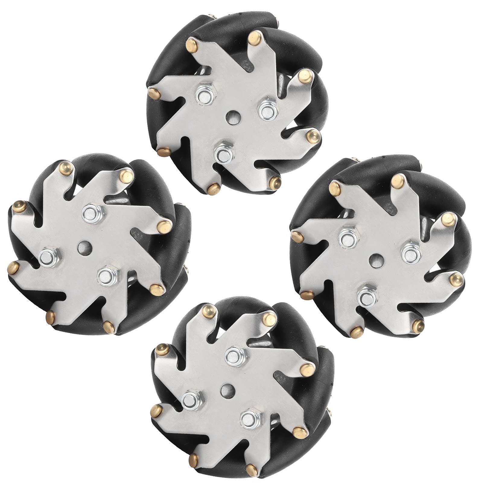 VGEBY Ruota Motrice per Auto RC, Ruote Mecanum in Acciaio Resistente da 4 Pezzi da 48 Mm Set Ruote Sinistra e Destra per Auto Robot 14209 Accessori per modellini di