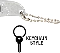 Vista 3 de Sheffield 12245 Mini cuchillo utilitario retráctil Mini boxcutter, cuerpo de metal, estilo clásico, viene con una cadena que le permite