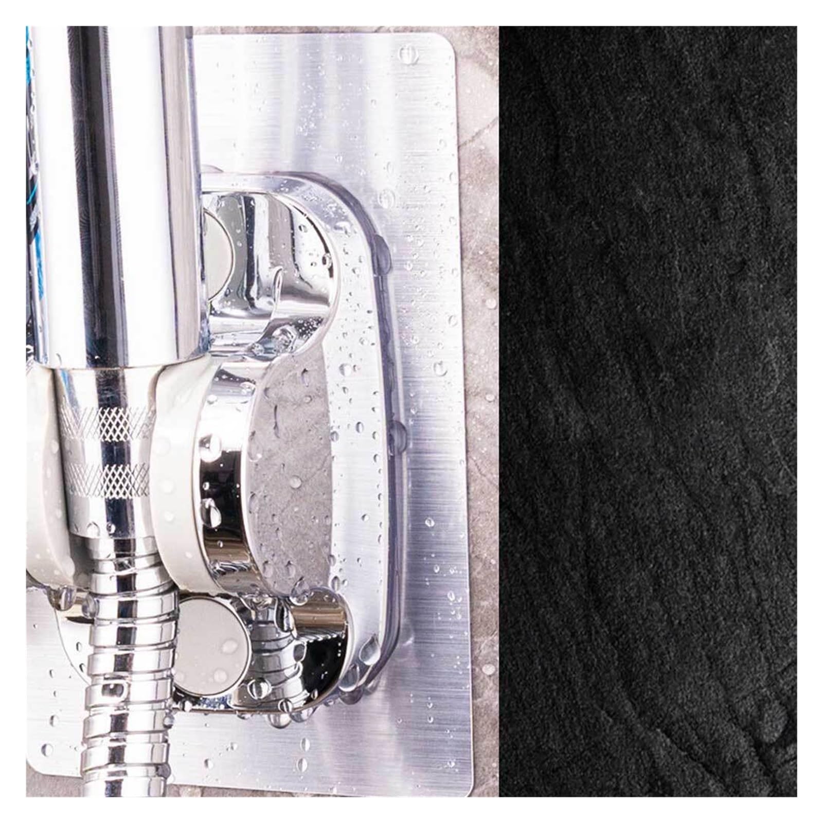 yaoqijie Samoprzylepny uchwyt na słuchawkę prysznicową Regulowany uchwyt ścienny Stały wspornik płyty podstawy do domowych akcesoriów łazienkowych lasting (Color : Silver)