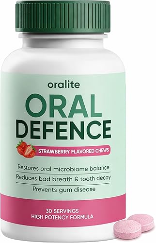 Oracare Oral Defence, Suplemento de probióticos orales para el mal aliento y cuidado de las encías. Aliento fresco, salud de las encías y apoyo de
