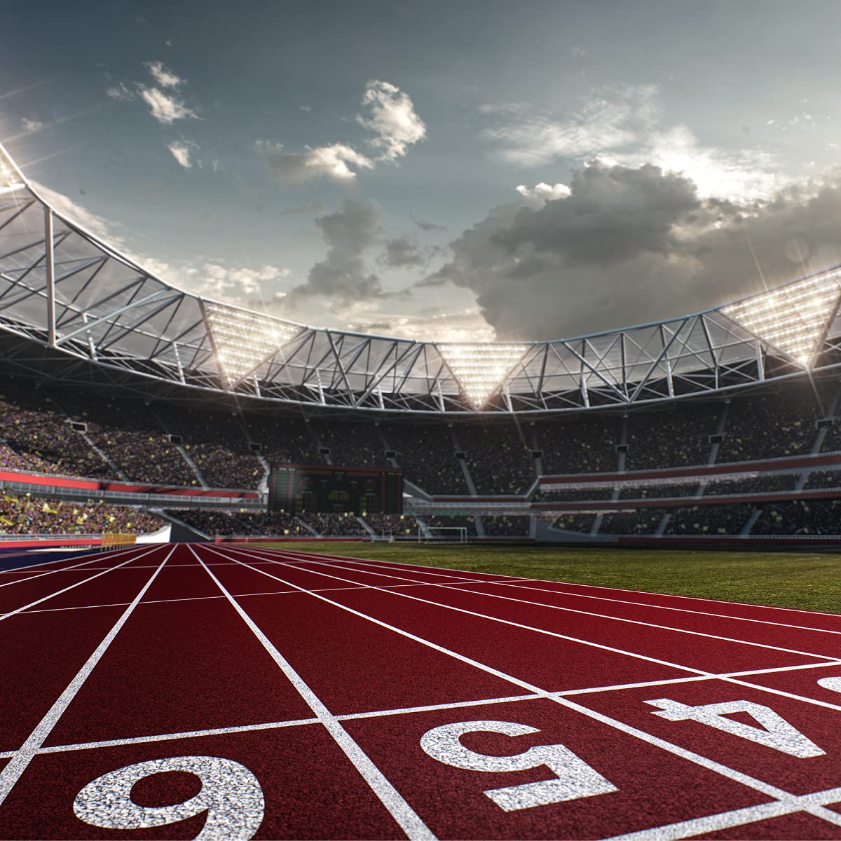Muralo Tapeta z włókniny bieżnia, sport, stadion piłkarski, XXL – 368 x 254 cm