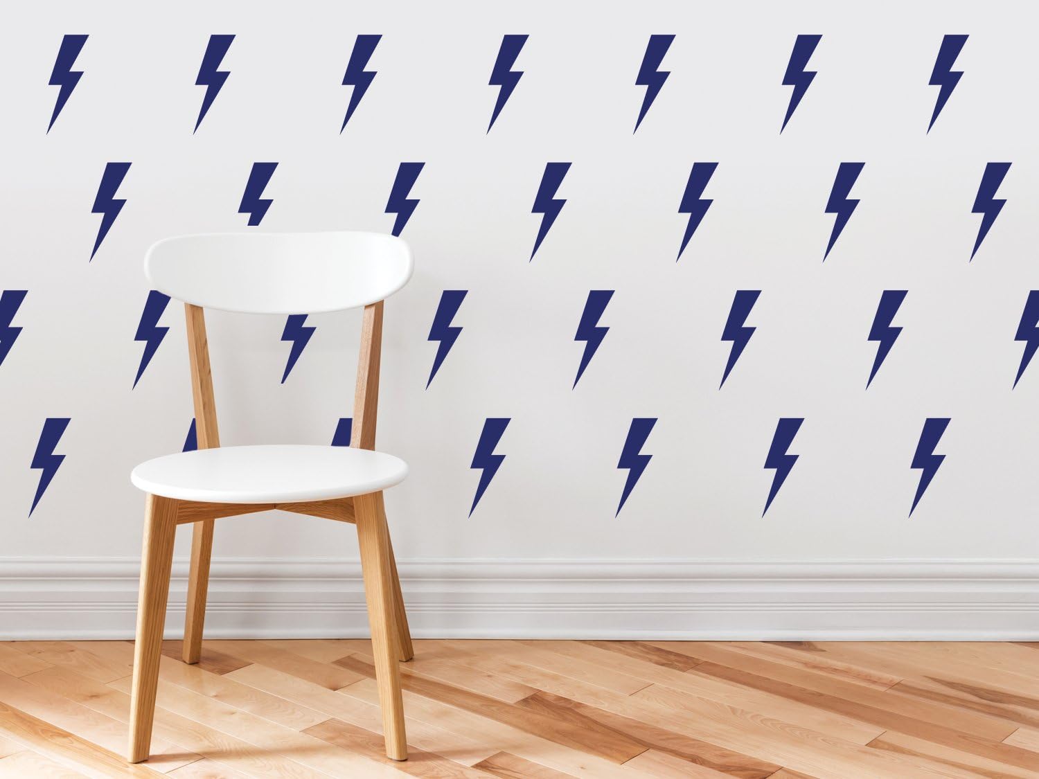 Lighting Bolts Fabric Wall Decals - Set of 50 Thunder Decals - Light Purple - Non-Toxic, Reusable, Repositionable