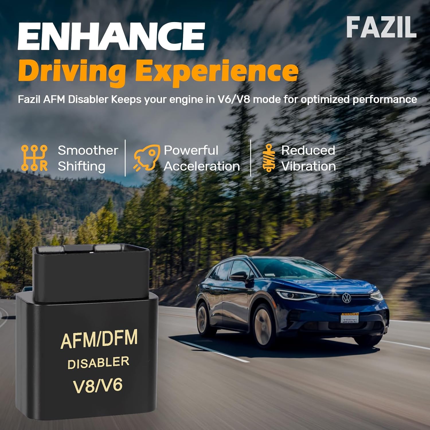 Fazil AFM Disabler, AFM/DFM/DOD Disabler, Active Fuel Management Disabler, compatible with GM V6/V8,Electric sensors suitable for (Chevrolet/GMC Sierra/Yukon/Cadillac Escalade) 4.3L/5.3L/6.0L/6.2L