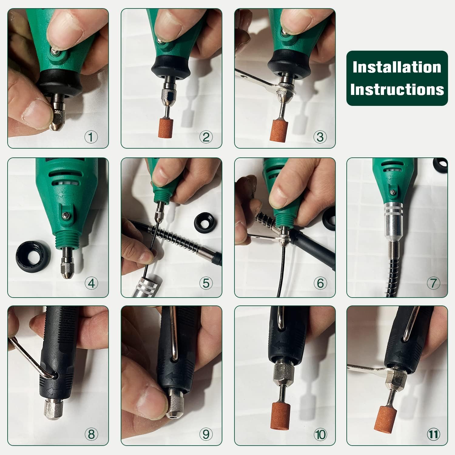 Rotary Tool Kit, 5 Speed Adjustments 10000-37000RPM, Equipped with Flex Shaft and Multifunctional Chuck, 218 Accessories, Power Multipurpose Set for Craft Projects and DIY Creations