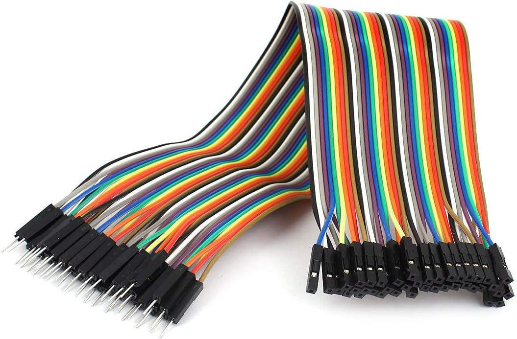 Sourcingmap 30cm 12inch 40pin Male to Female 2.54mm 1P-1P Jumper Wire Cable