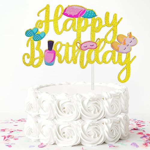 Decoración para tartas de cumpleaños para niñas, fiesta de cumpleaños, suministros de fiesta de cumpleaños para niñas, decoración de noche de niña