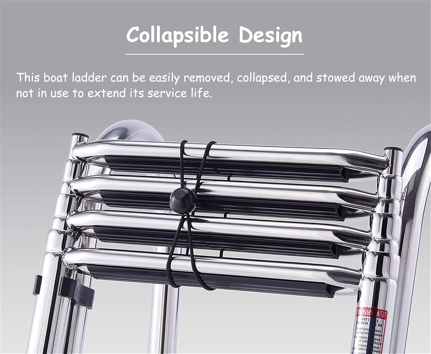 Telescopic 4 Step Ladder for Pool/Boat, Sport Diver Ladder, Pontoon Marine Folding Telescoping Rear Entry Inboard Ladders with Handles & Wide Pedal