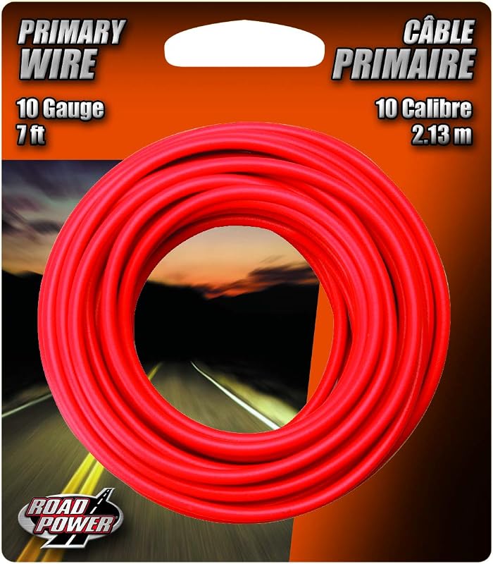 Southwire Road Power Conductor - Durable Copper Wire - PVC-Coated Vehicle Wire - Heat & Chemical Resistant - Reliable Low Voltage Circuits Cable for Automotive & Marine Use - 10 Gauge - Red