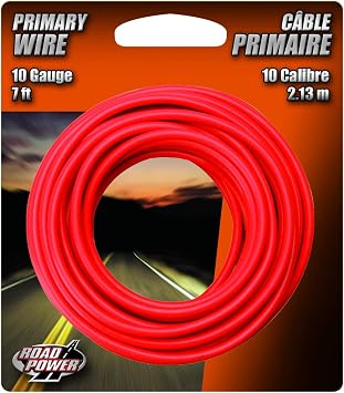 Southwire Road Power Conductor - Durable Copper Wire - PVC-Coated Vehicle Wire - Heat & Chemical Resistant - Reliable Low Voltage Circuits Cable for Automotive & Marine Use - 10 Gauge - Red