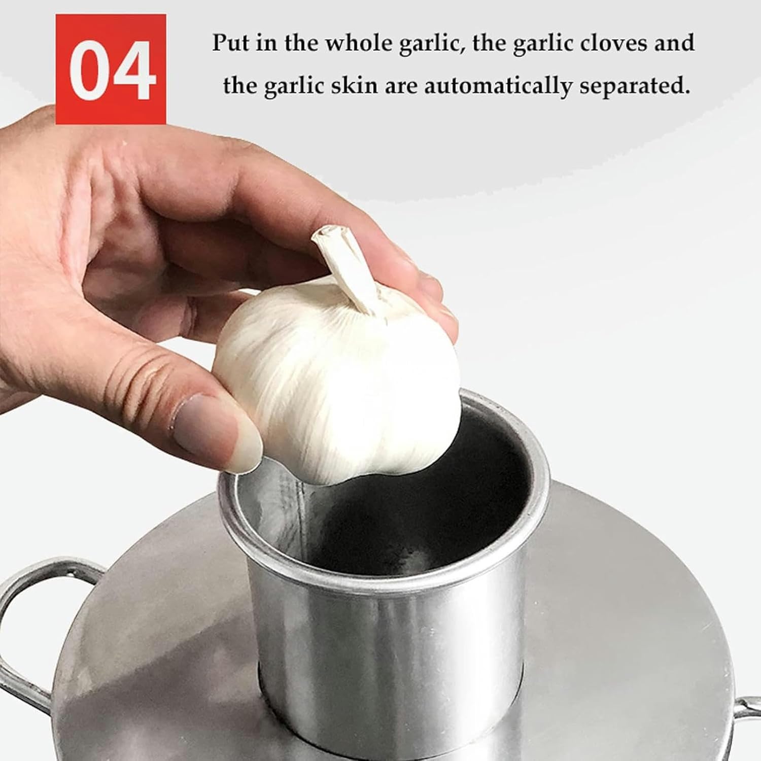 Electric Stainless Steel Garlic Peeling Machine 200W Garlic Scraper 30kg/h Automatic Garlic Peeler Garlic Separator for Commercial and Household use