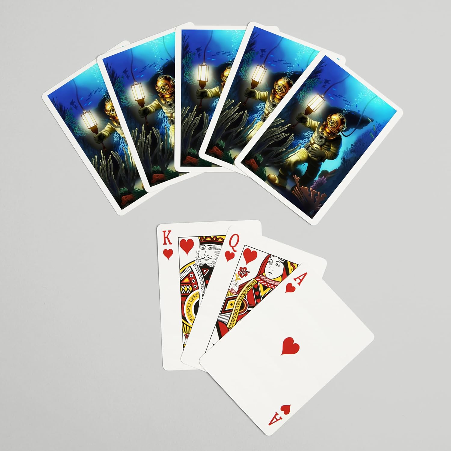 Lantern Press Diver Scene, 52 Playing Cards for Adults, Poker Size Card Deck