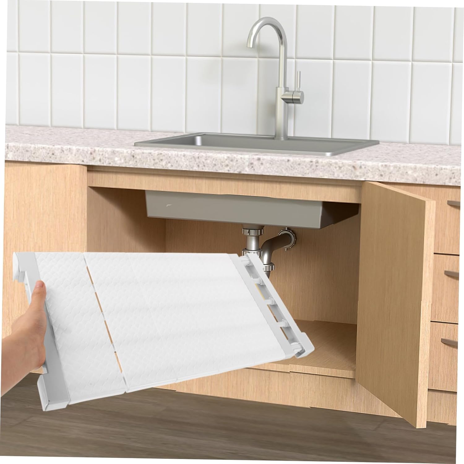 DOITOOL Adjustable Storage Rack for Closet Organization Expandable Wardrobe Shelf Separator for Bathroom Kitchen and Living Room Long White Design