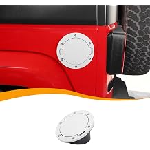 Hoolcar For JK Fuel Filler Door Gas Tank Cap Cover Compatible with Jeep Wrangler JK JKU 2007-2017, Exterior Accessories, White