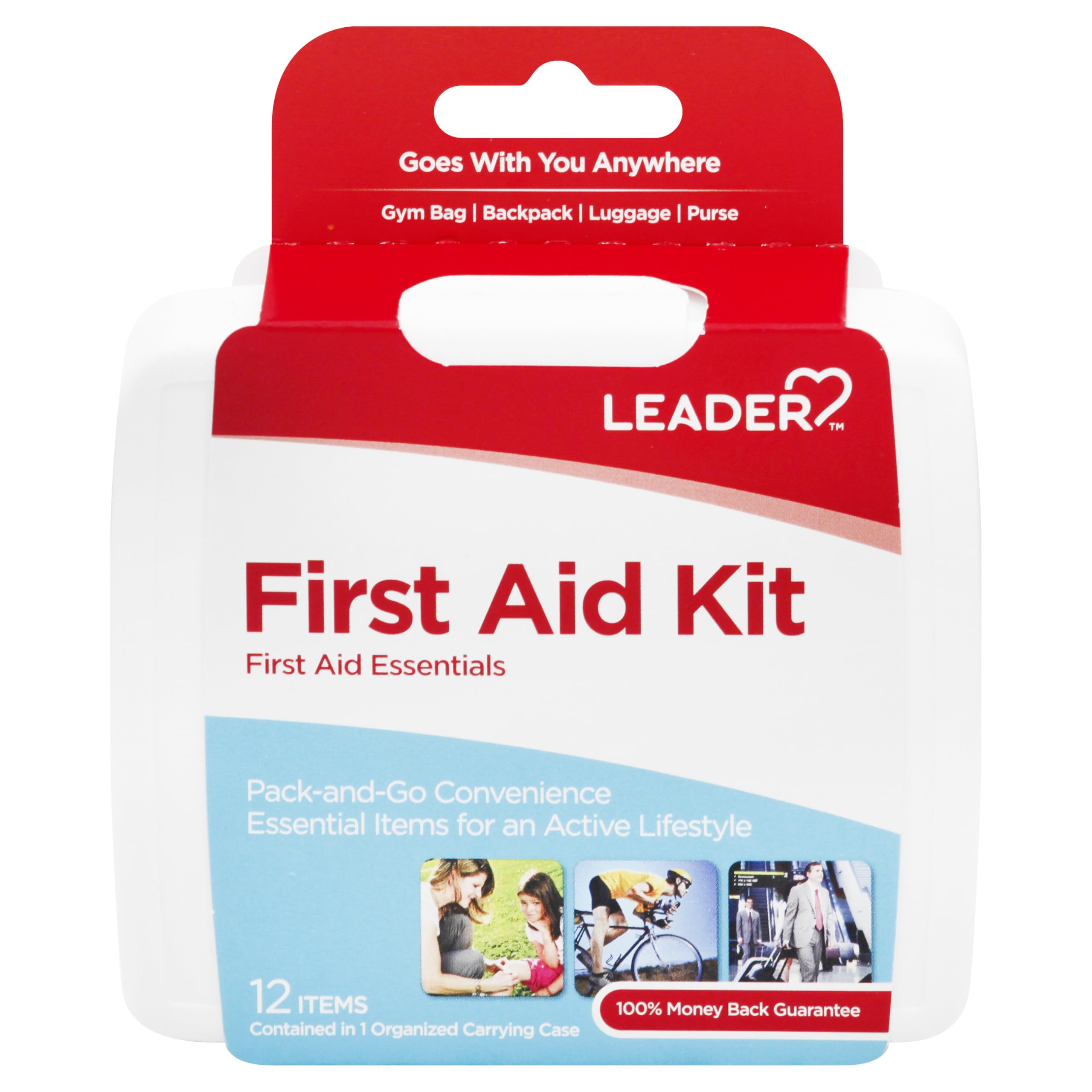 LEADER First Aid Kit 12 Items Pack-and-Go Convenience Pack of 1