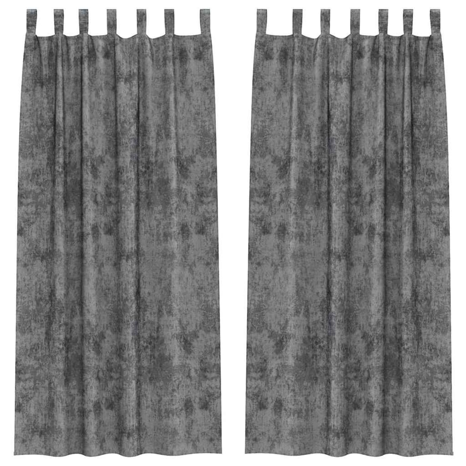 Cortinas opacas FYIYIEW de terciopelo gris 225x140 cm para interior modelo 4107725