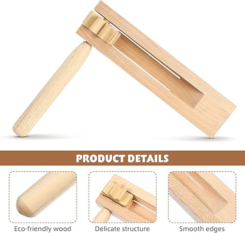 Miniatura 6 de 2 piezas de trinquete de madera fabricante de ruido mexicano fabricante de ruido de madera tradicional Matraca juguete para fiesta de cumpleaños,