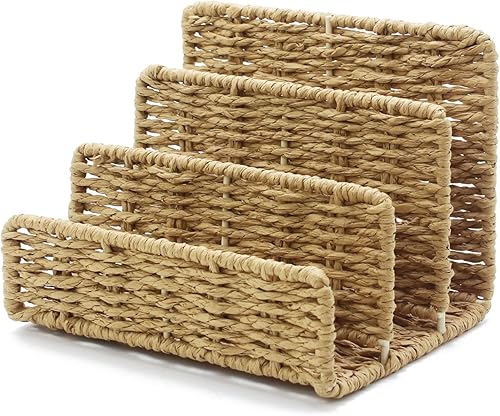 Miniatura 3 de IMAYLLA Organizador de archivos tejido y organizador de almacenamiento de libros de revistas con kit organizador de portalápices