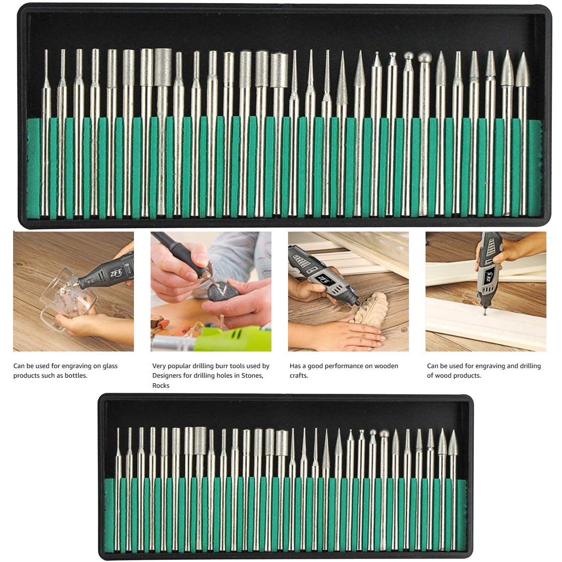 DIY Crafts Design No # 1, Pack Of 2 Set, Diamond Burr Bits, Diamond Burr Bits Drill Kit for Engraving Carvin(Design No # 1, Pack Of 2 Set) (B086WWYWLF) Amazon Price History, Amazon Price Tracker