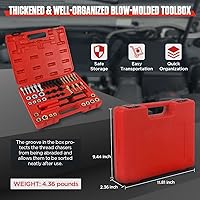 Vista 7 de Juego de 48 herramientas de reparación de roscas UNC/UNF/Kit de reenhebrado de rosca métrica Kit de restaurador de roscas antioxidante con 24