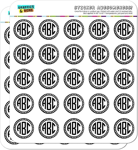 Gráficos y más personalizadas, monograma personalizado, fuente circular, contorno festoneado, calendario, álbumes de recortes, calcomanías para