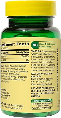 Miniatura 3 de ikj Suplemento dietético de tabletas de vitamina B1, 250 mg, 100 unidades