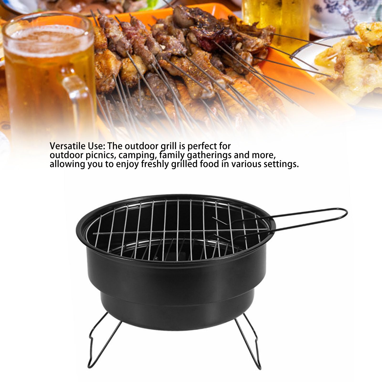 Okrągły Grill Na Węgiel Drzewny, Przenośny Grill Na Węgiel Drzewny, Uniwersalny Grill Ogrodowy Odporny Na Odkształcenia