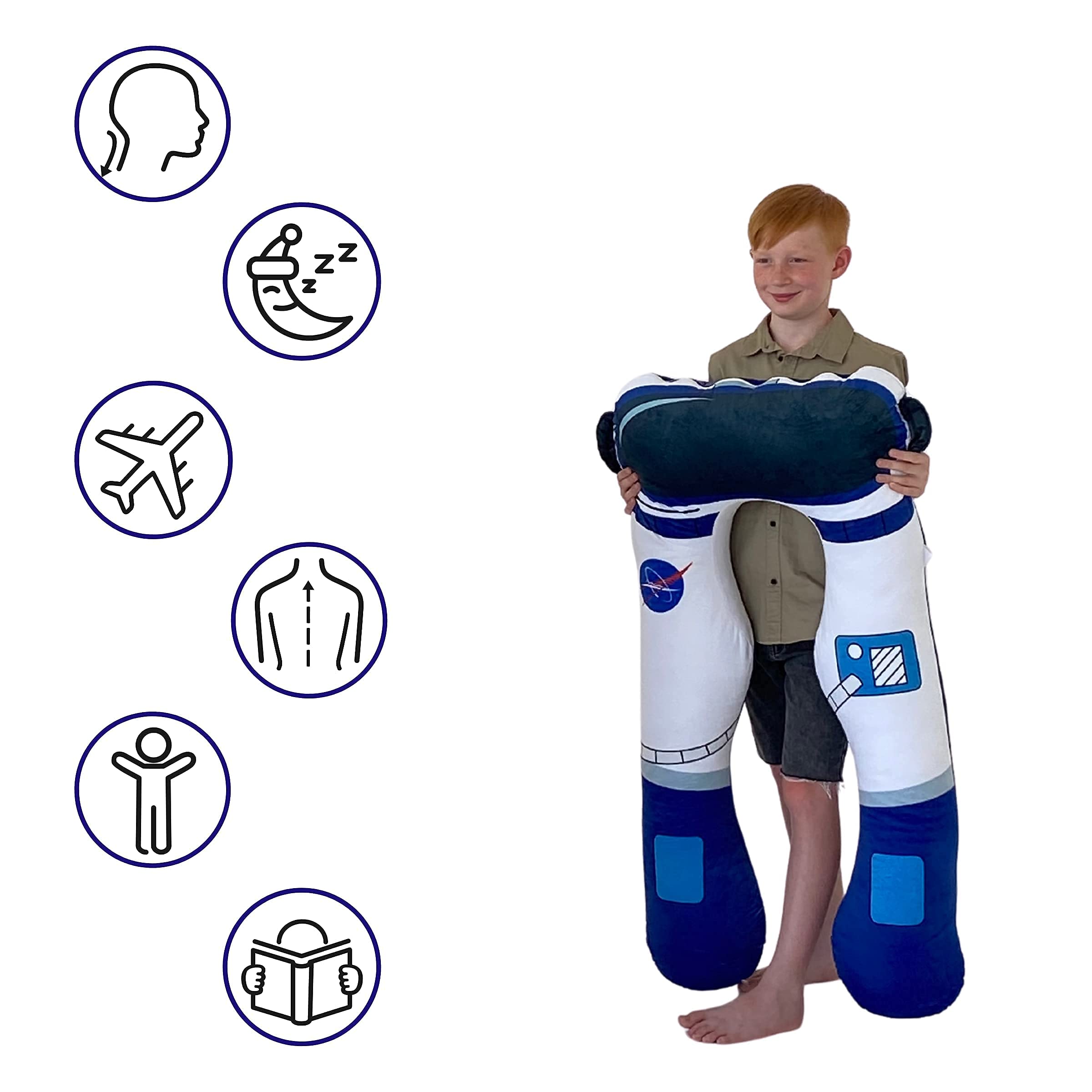 KomfortKissen Salud Niños Almohada para Dormir | Antiestrés | Almohada Infantil para TDAH (Astronauta)