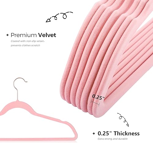 Miniatura 9 de Cozymood Perchas de terciopelo beige de lujo, paquete de 60 perchas de fieltro antideslizantes, perchas de ropa duraderas, perchas de color marfil
