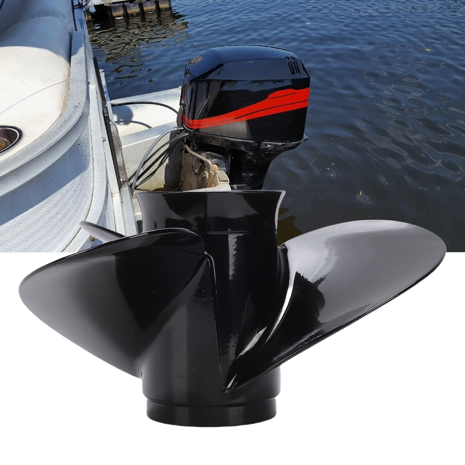 SIXRUN per Barca, Sostituzione a 3 Pale in Alluminio per Motori Fuoribordo 30 35 40 50 60 70, Misura 10 5/8 X 12, Perfetto per Applicazioni Marine