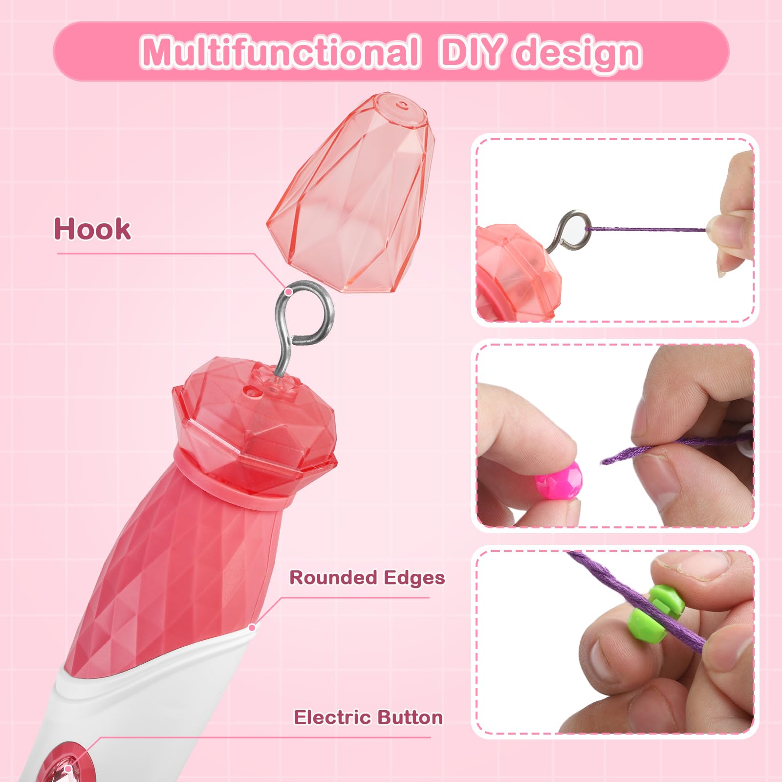 Juguetes de peluquería para niñas, máquina automática de trenzado de cabello y trenzadora de cuerda con accesorios, herramienta de peinado de cabello para niños de 3, 4, 5 a 12 años