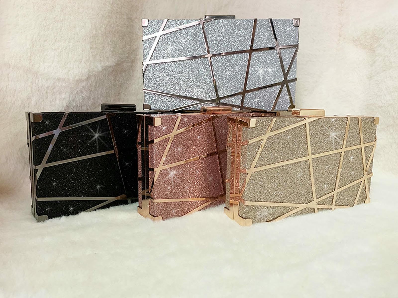 Damska torba geometryczna metalowa suknia wieczorowa uniwersalna torebka na jedno ramię crossbody