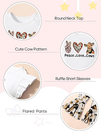 Miniatura 6 de Ropa de verano para niñas pequeñas, con volantes, sin mangas, parte superior acampanada, pantalones para niñas, ropa de 2 piezas