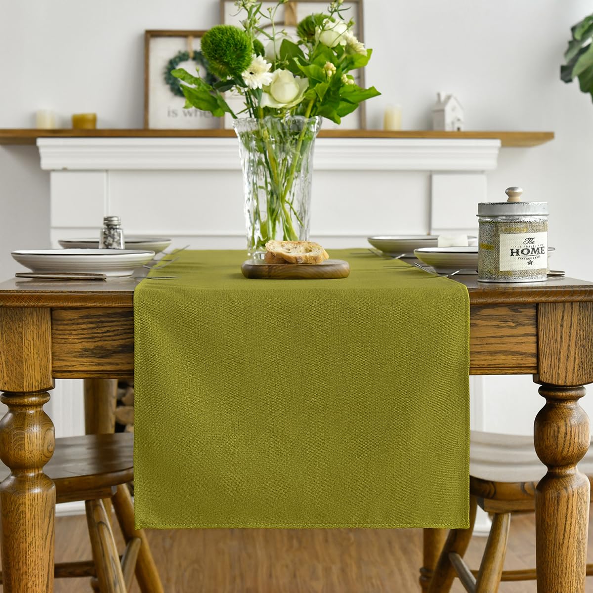 Runner Da Tavola Autunnale Artoid Mode - Motivo Dalie, Grigio, 40x240cm - Foto 3