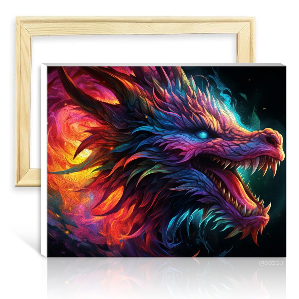 TANGFEIY Paint by Number Paintting Dragon Paint by Numbers Adults with Brushes and Acrylic Pigment on Canvas Home Living Room Decorative No Frame(30x40cm) โ image 1
