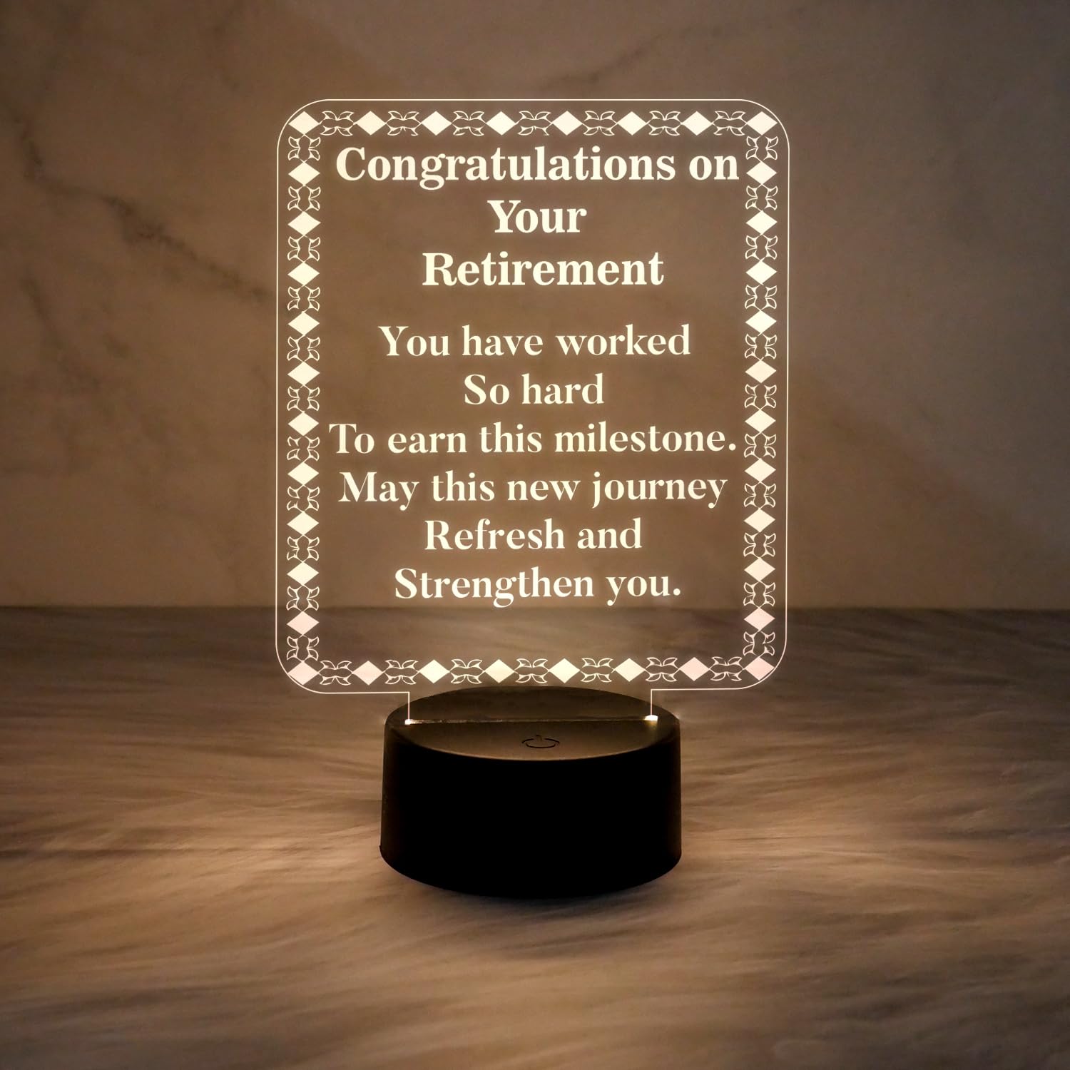 Gift Me Bazar Engraved Retirement Night Lamp with Warm White Light & USB Powered Gift for Retirement | Gift for Retirement Man & Women (Congratulations on Your Retirement)-image-35