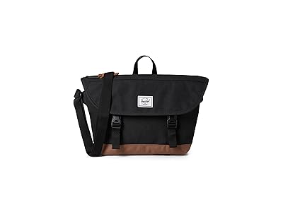 Herschel Supply Co. Cove Small Messenger Weekender/Overnight Luggage Black/Saddle Brown, Synthetic