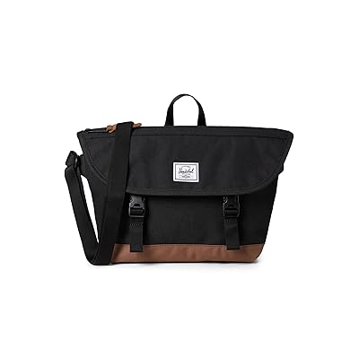 Herschel Supply Co. Cove Small Messenger Weekender/Overnight Luggage Black/Saddle Brown, Synthetic