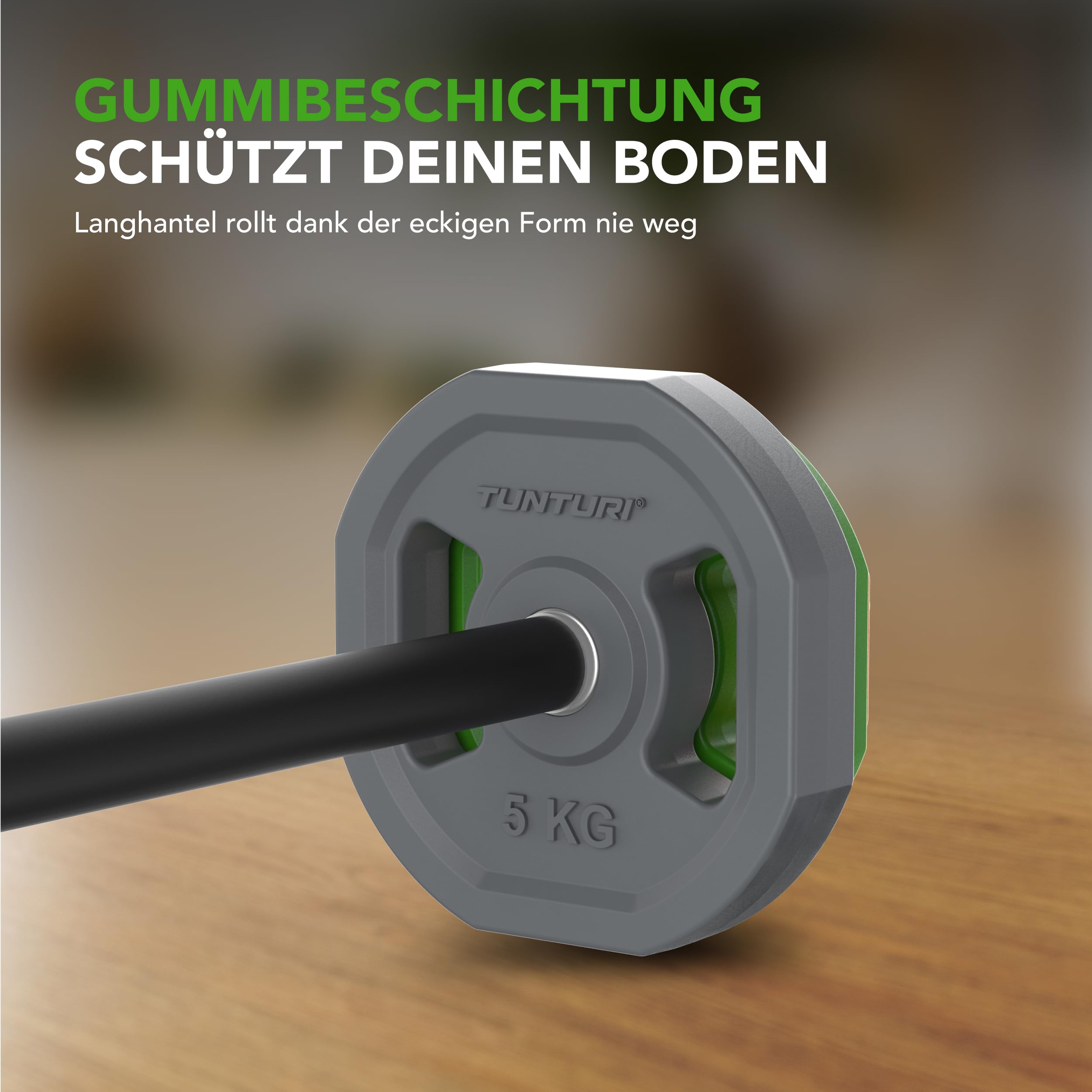 Tunturi Aerobic Pump Gewichteset 20kg Hantelset mit 6 Scheiben Hantelstange Gummibeschichtung