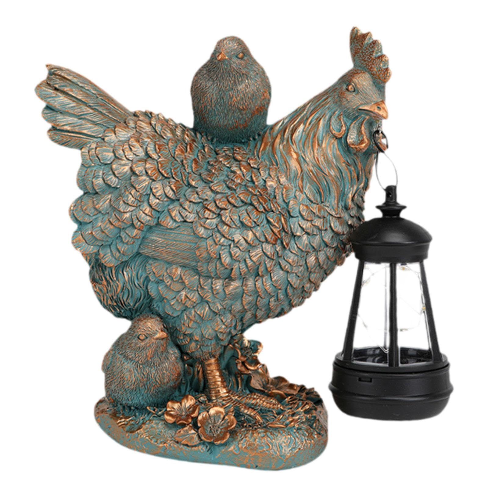 LOVIVER Estatua de de jardín con luz Solar, Figura de Animal, lámpara, artesanía, Escultura, decoración Exterior para jardín, Patio y, Bronce