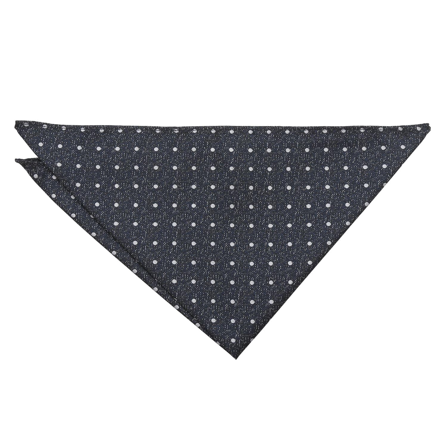 DQT Mens Melange Polka Dot Pocket Square - Wedding, Business & Formal Suit Handkerchief - Navy Blue